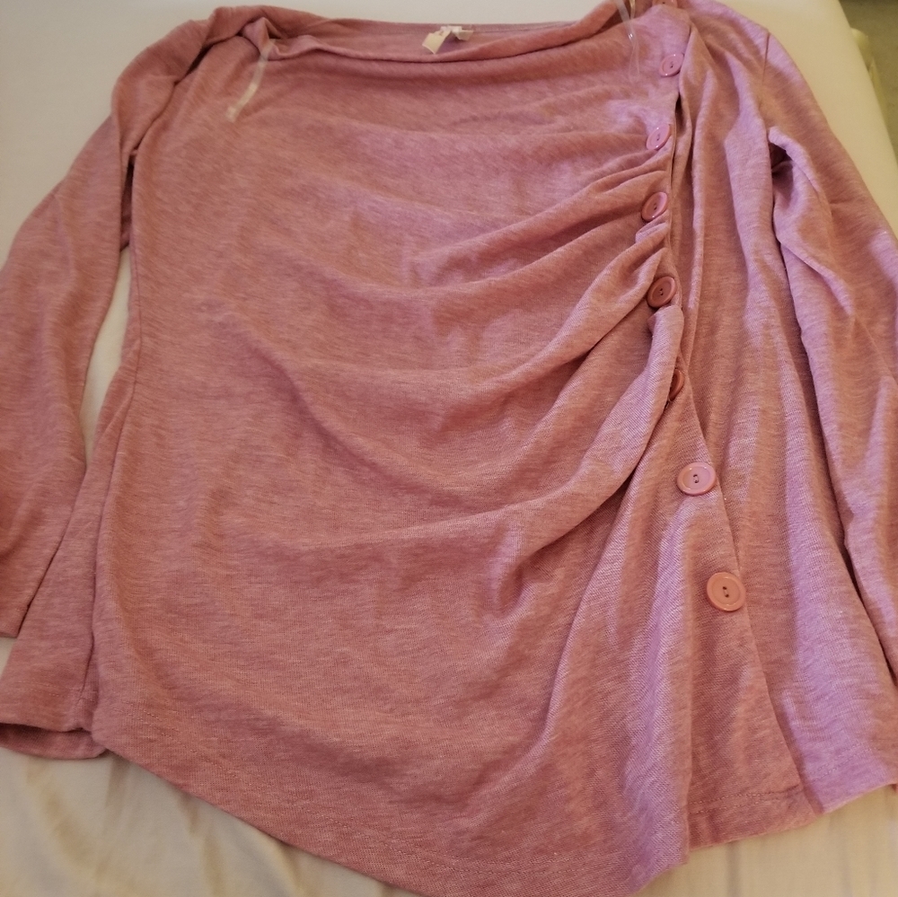 Rose pink tunic with buttons